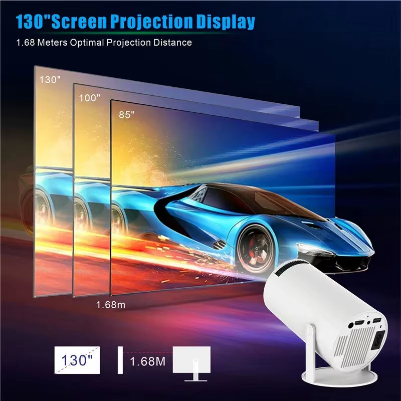 Projector 4K Android 1080P 1280*720P Full HD Home Theater Video Outdoor Projetor Mini Led Projector for Movies Upgraded Version